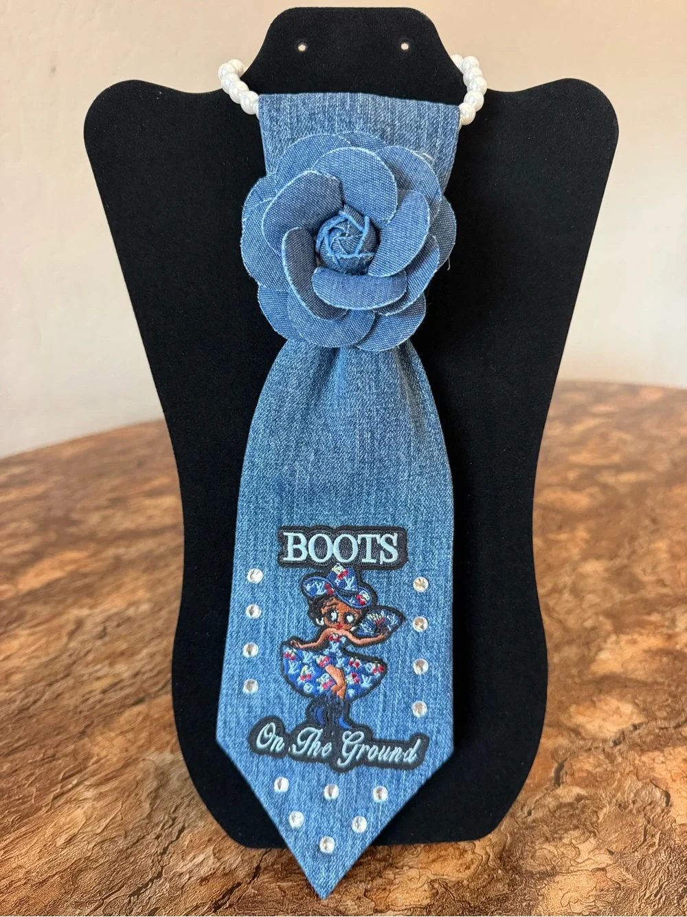 BOOTS Denim Flower Hair Accessory in Blue